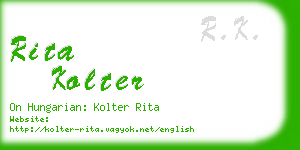 rita kolter business card